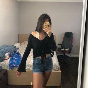 la hearts pacsun black tie up top